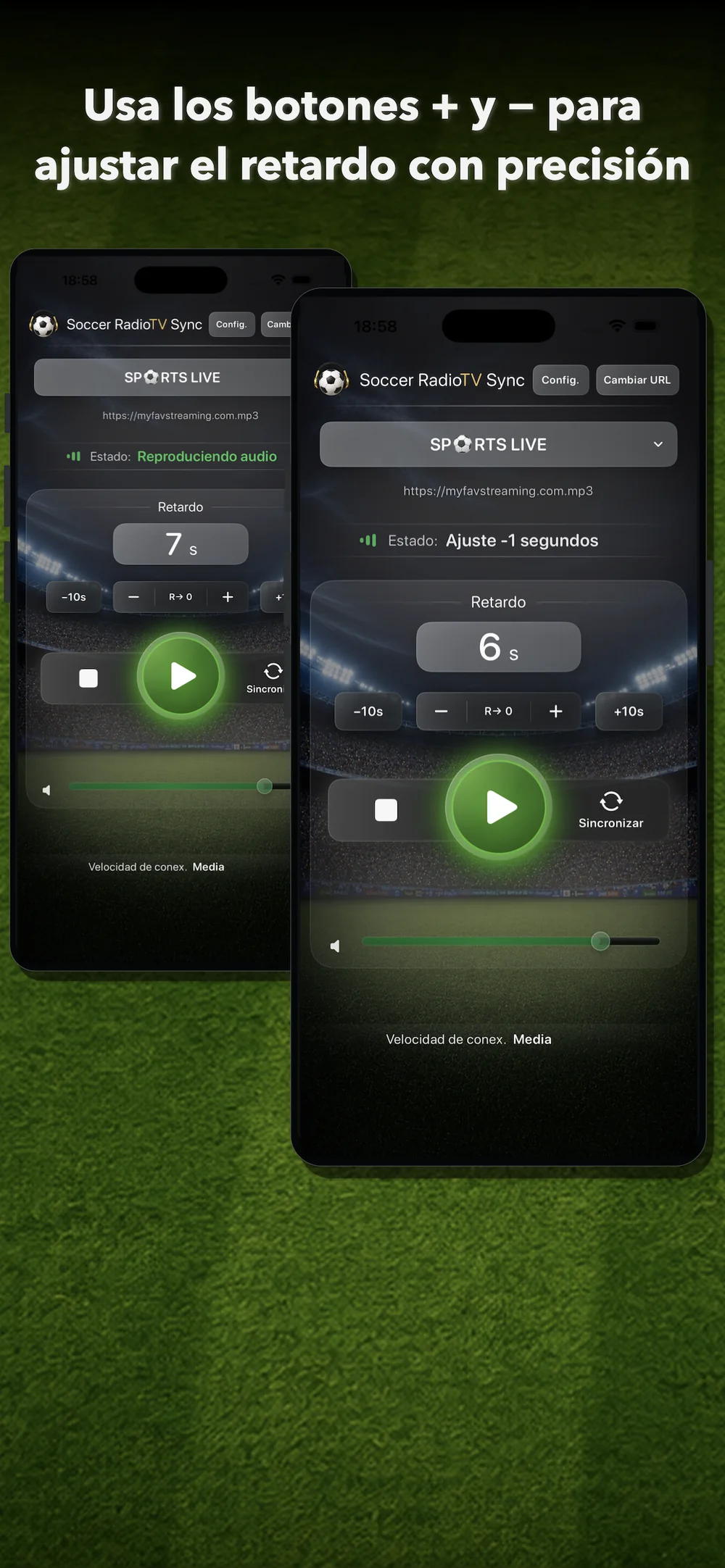 Afina con +, –, +10s y –10s